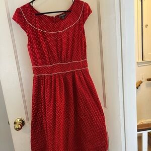 Emily and Fin Red Polka Dot Midi Dress